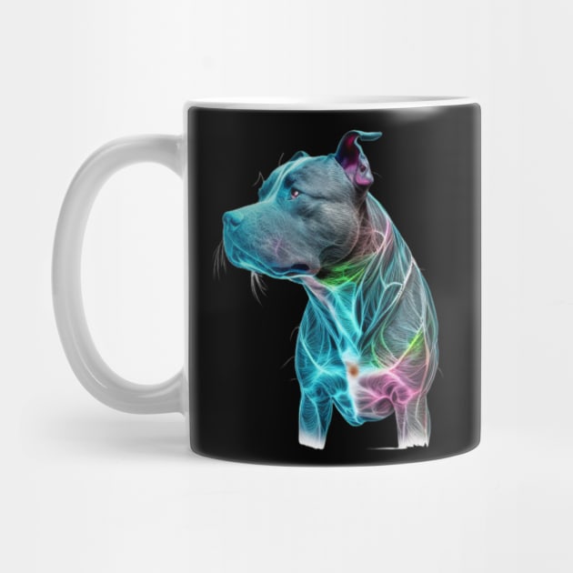 Blue Nose Pitbull Neon Elegance: Grace and Power by IamActiveDog